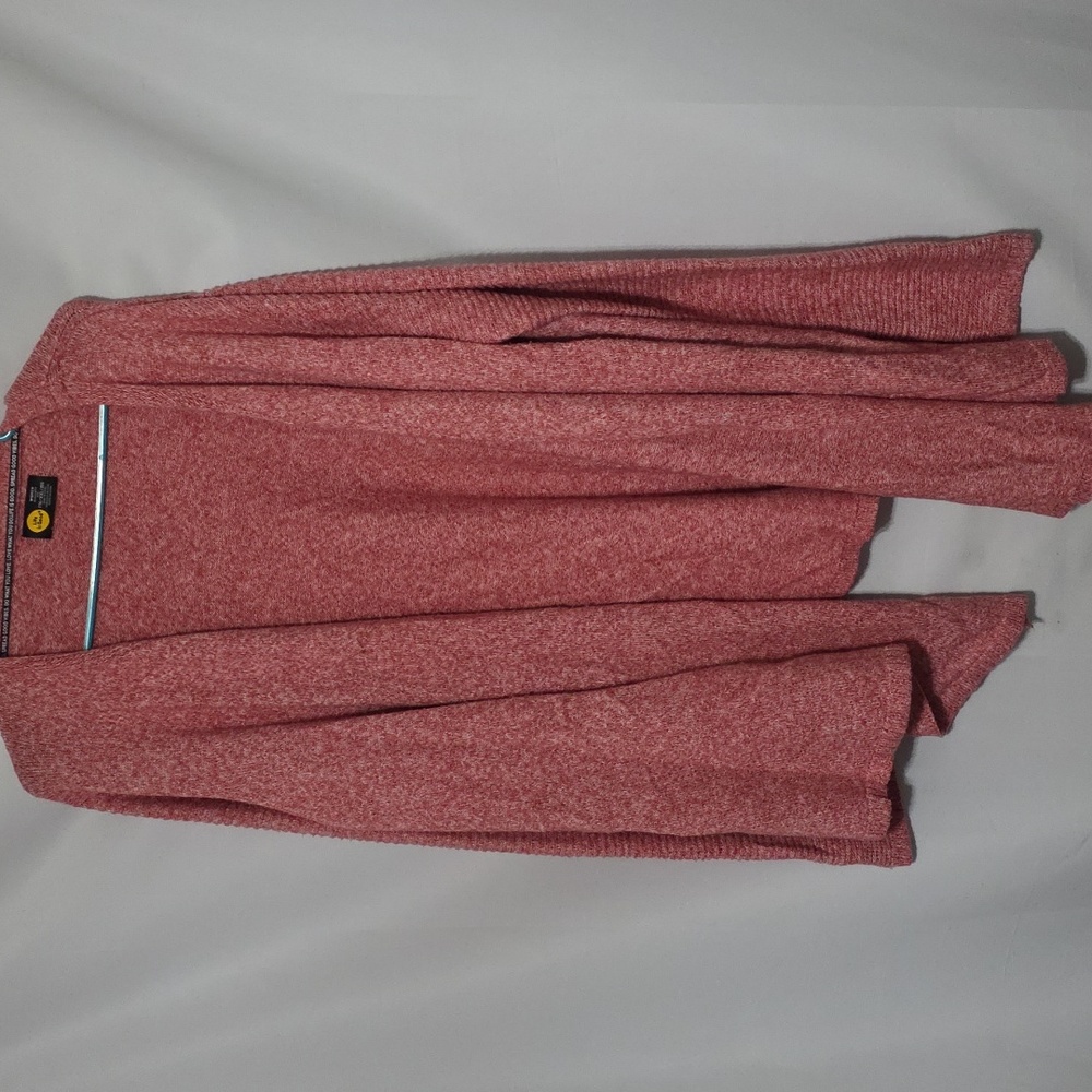 Life Is‎ Good Women's Cardigan Sweater Heathered Red Open Front Cozy Soft Sz XXL